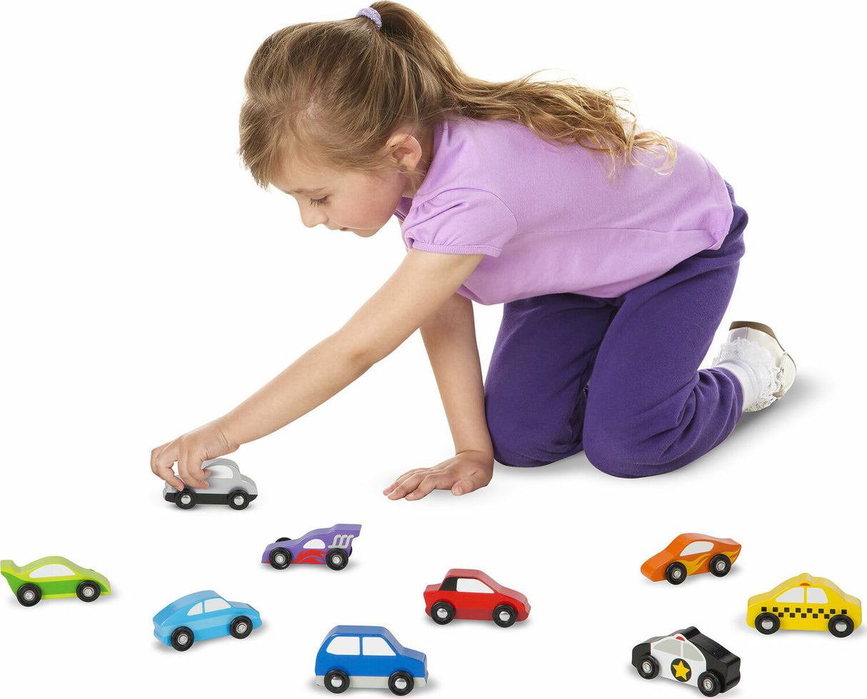 Wooden Cars Set - 9 Pieces