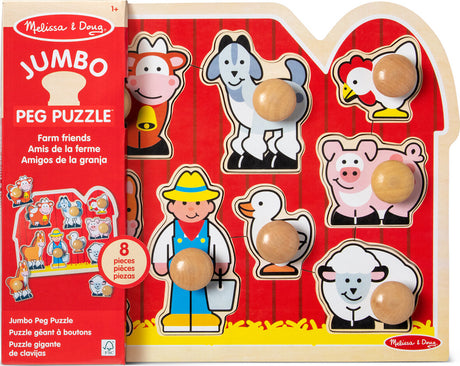 Farm Friends Jumbo Peg Puzzle - 8 Pieces