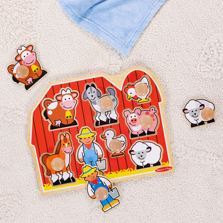 Farm Friends Jumbo Peg Puzzle - 8 Pieces