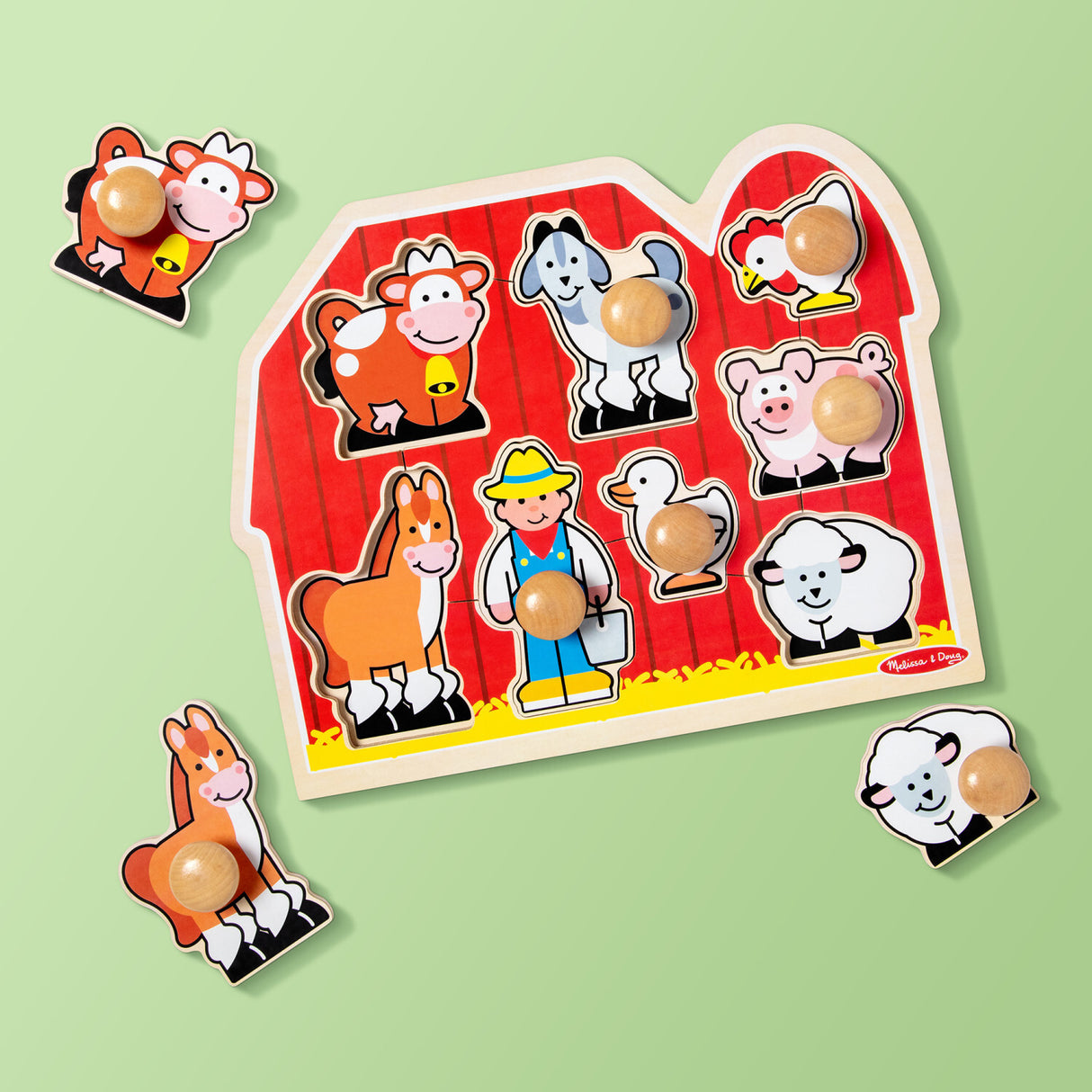 Farm Friends Jumbo Peg Puzzle - 8 Pieces