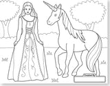 Jumbo 50-Page Kids' Coloring Pad - Horses, Hearts, Flowers, and More