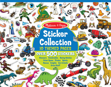 Sticker Collection Book: 500+ Stickers - Dinosaurs, Vehicles, Space, and More