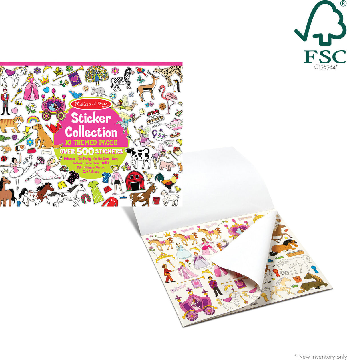 Sticker Collection Book: 500+ Stickers - Princesses, Tea Party, Animals, and More