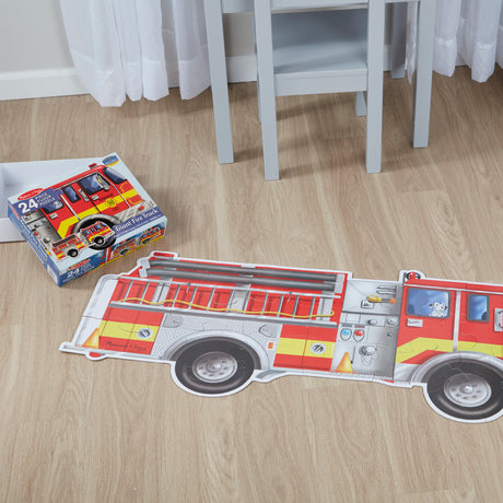 Giant Fire Truck Floor Puzzle - 24 Pieces