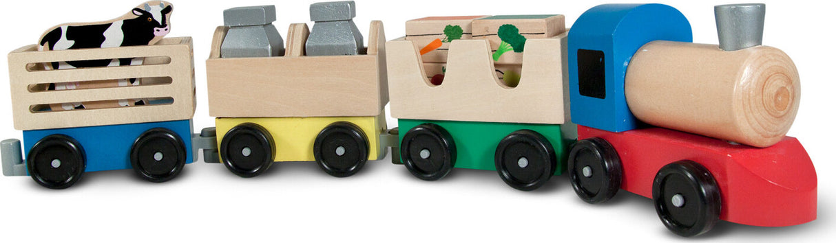 Wooden Farm Train Toy Set