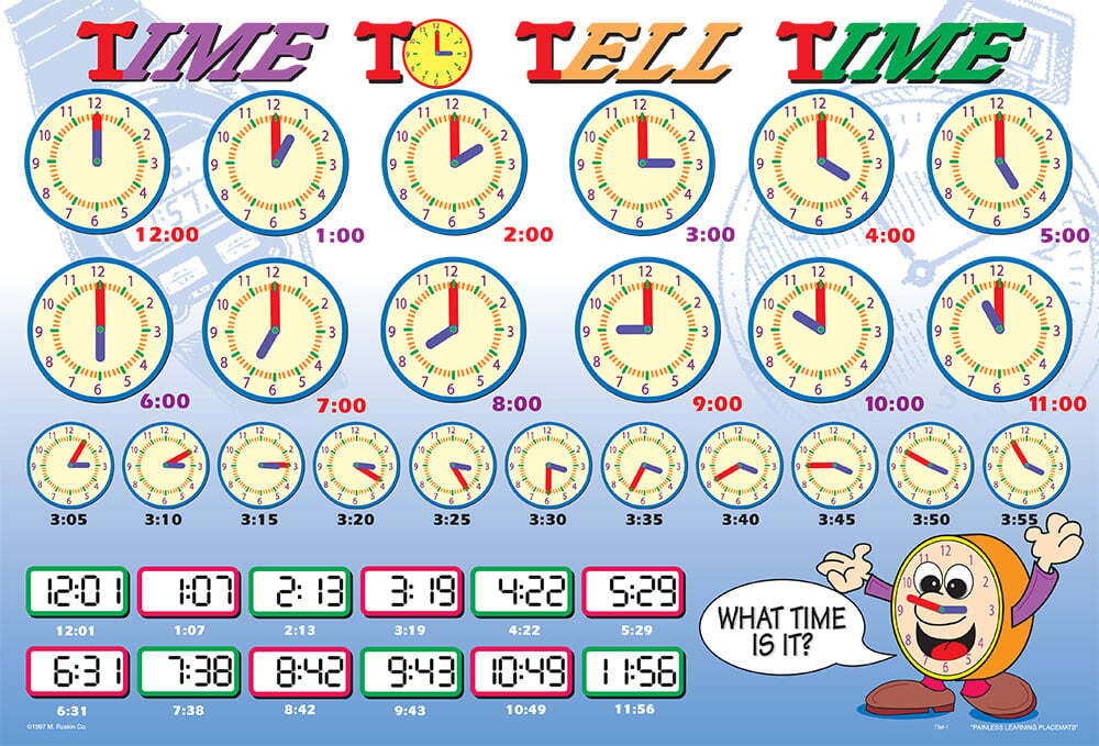 Time to Tell Time Placemat