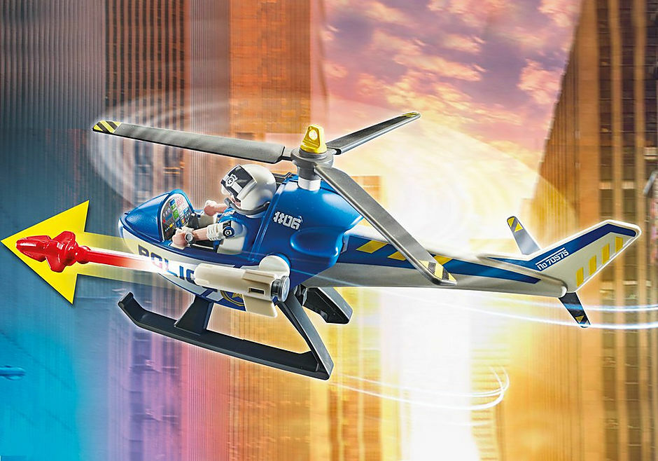 City Action Helicopter Pursuit with Runaway Van – Toys on the Square