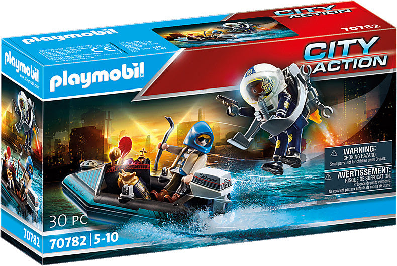 City Action Police Jetpack with Boat – Toys on the Square