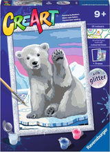 CreArt: Paint-By-Number Pawsome Polar Bear w/Glitter 7x10