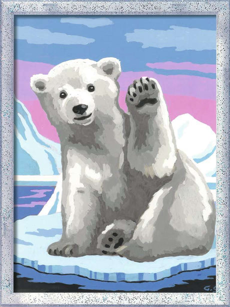 CreArt: Paint-By-Number Pawsome Polar Bear w/Glitter 7x10