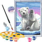 CreArt: Paint-By-Number Pawsome Polar Bear w/Glitter 7x10