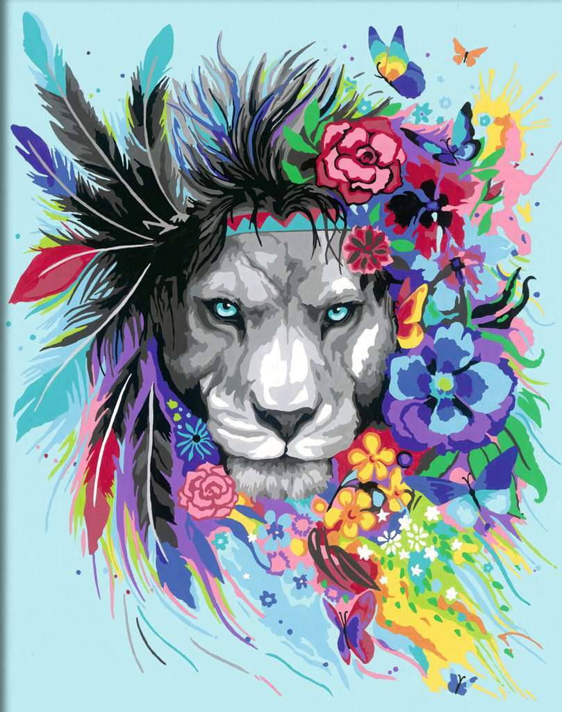 CreArt: Paint-By-Number BoHo Lion 10x12