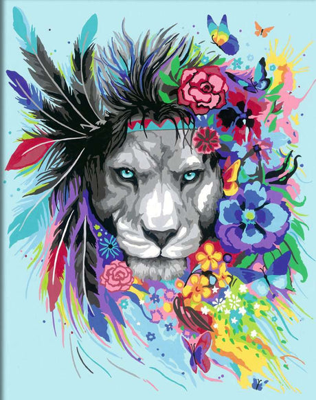 CreArt: Paint-By-Number BoHo Lion 10x12