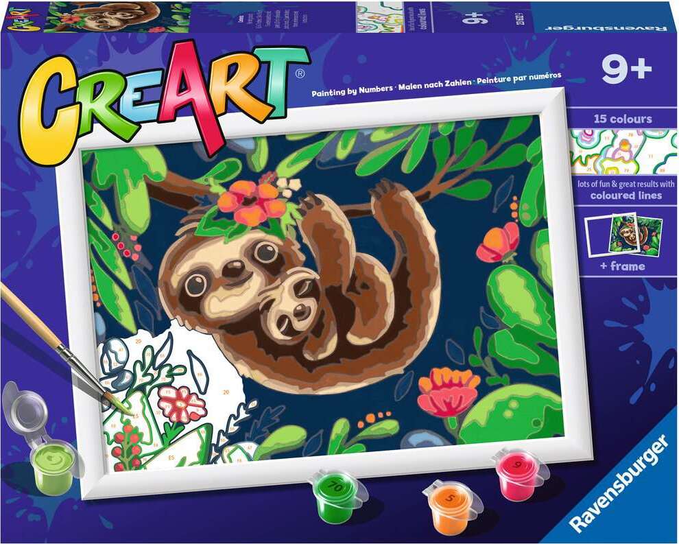 CreArt: Paint-By-Number Sweet Sloths 7x10