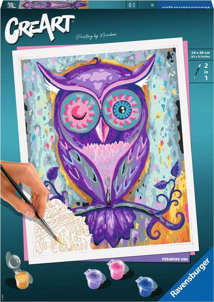 CreArt: Paint-By-Number Dreaming Owl 10x12