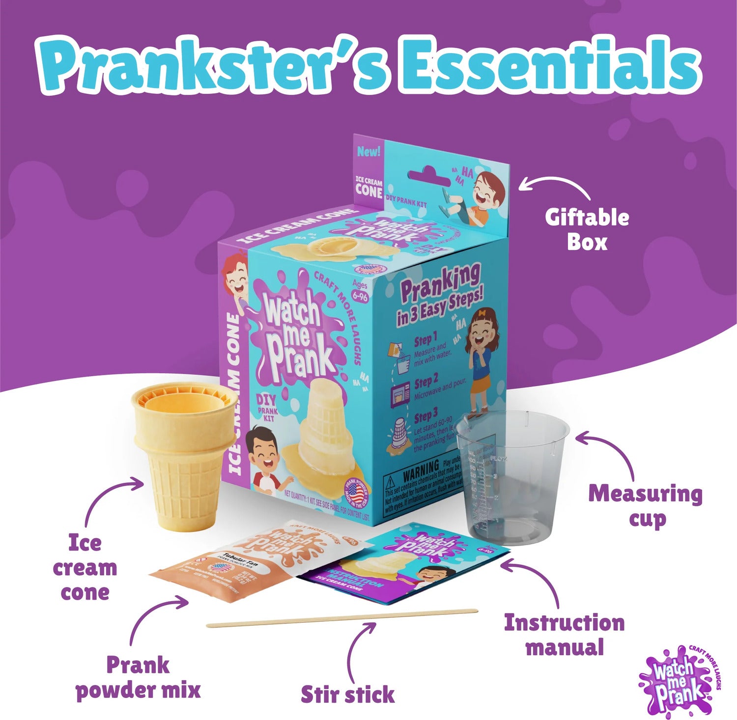 まーです！PRANK PROJECT WatchMePrank - Ice Cream Cone DIY Prank Kit – Toys on the Square