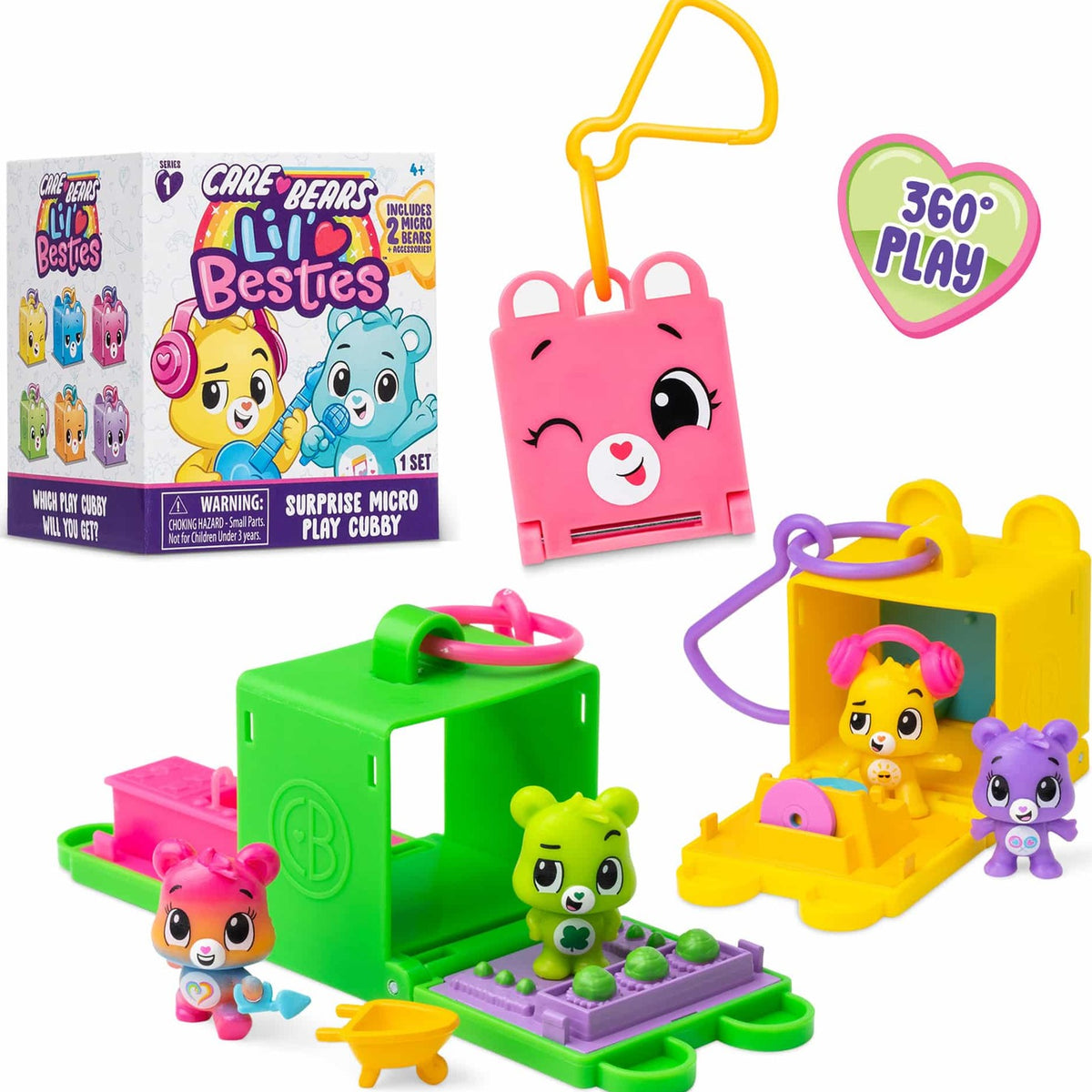 Care Bears Surprise Cubbies: Set Da Gioco Portatile Con 2 Micropupi E Accessori - 2