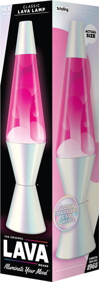 Lava Lamp 14.5" Opalescent White Pink