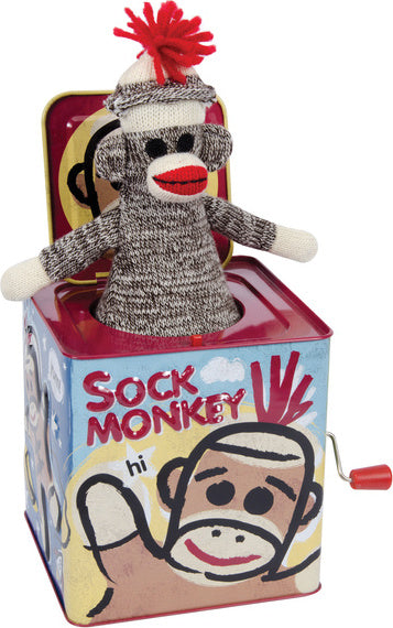 Sock Monkey Jack In The Box – Toys on the Square