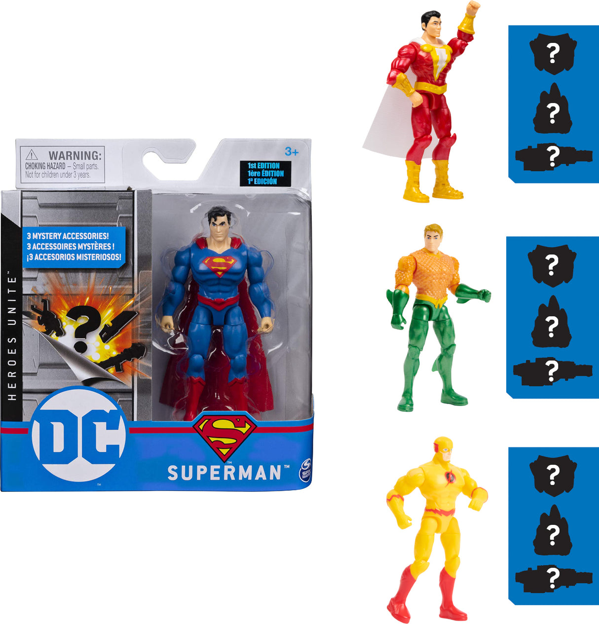 DC Comics, 4-Inch SUPERMAN Action Figure with 3 Mystery Accessories, Adventure 1