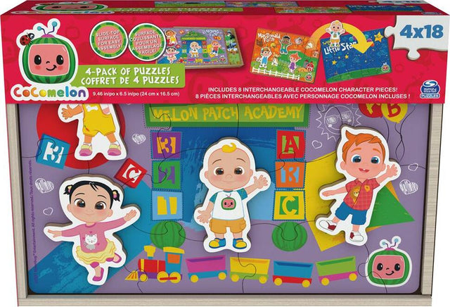 Cocomelon - 4-Pack Wooden Puzzles - 18-Pieces