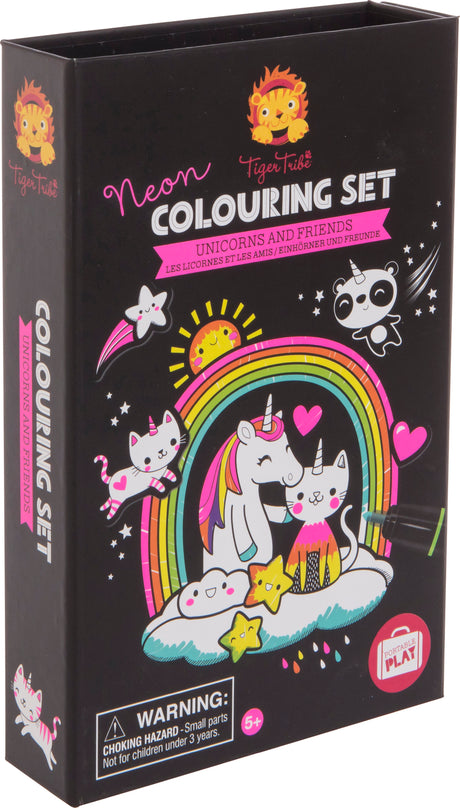 Neon Coloring Set - Unicorns and Friends