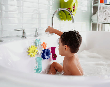 Cogs Water Gears Bath Toy – Navy/Yellow