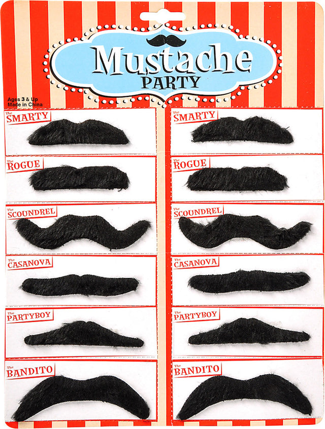 Mustaches 2.5-3.5" 12pcs/ Card