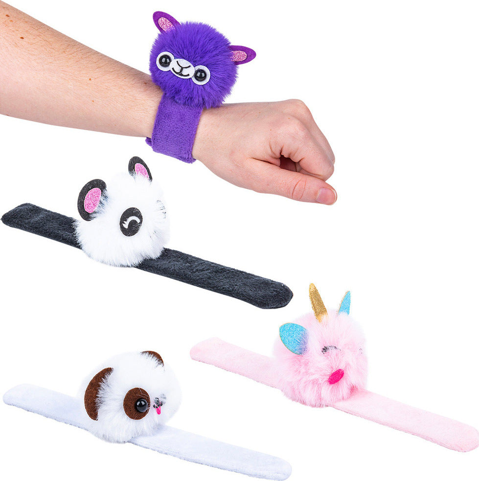 Pom Pom Animal Slap Bracelet 9.25"