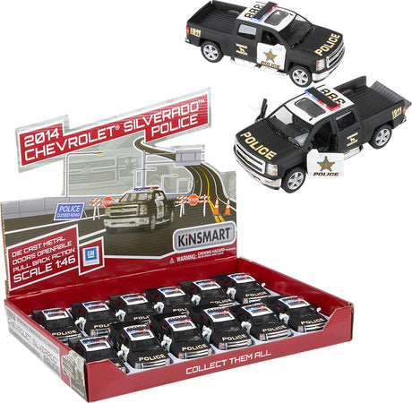 5" Die-cast Pull Back 2014 Chevy Silverado Police