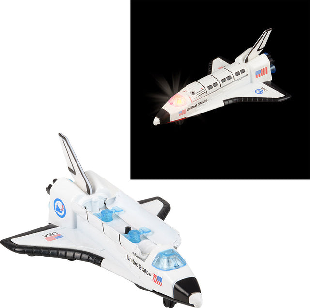 6" Diecast Pull Back Space Shuttle With Lights