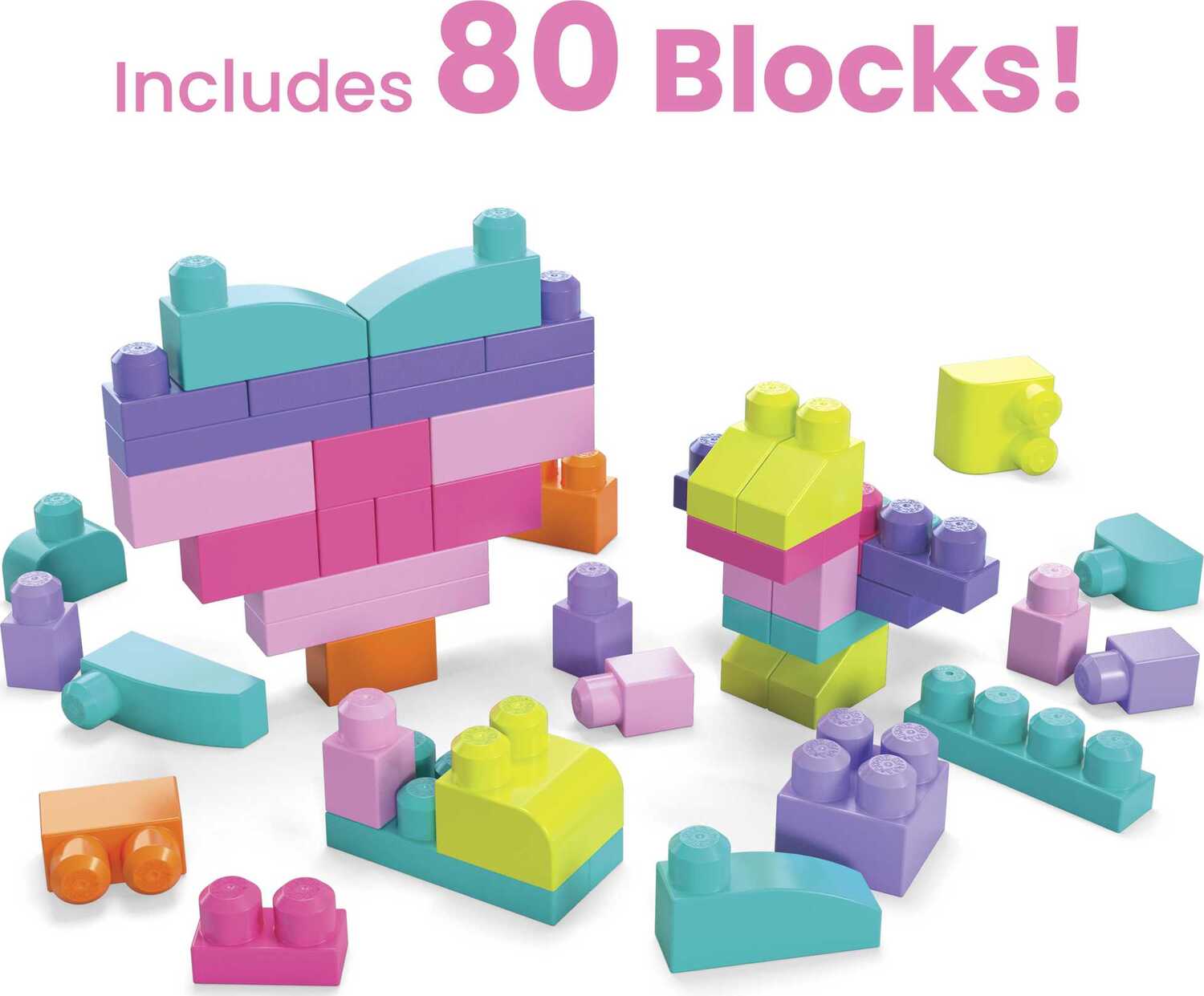 MEGA BLOKS Fisher-Price Toy Blocks Pink Big Building Bag With