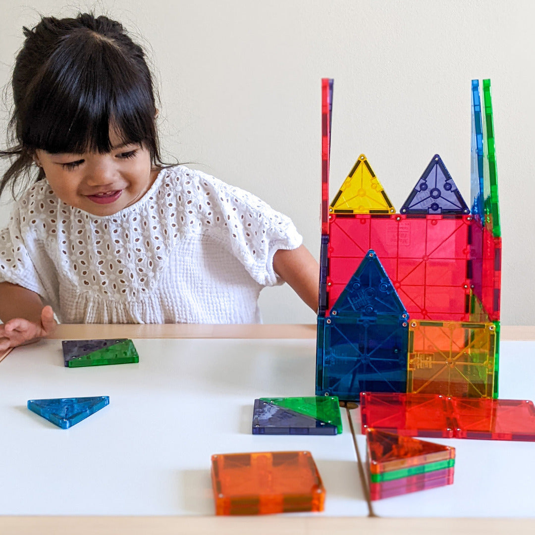 Magna-Tiles Clear Colors 32 Piece Set – Toys on the Square