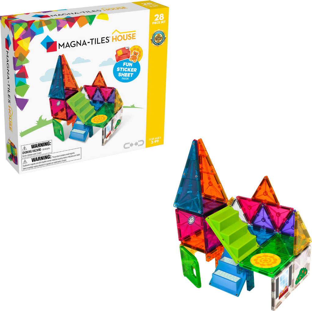 MAGNA-TILES House 28-Piece Magnetic Construction Set, The ORIGINAL Magnetic Building Brand