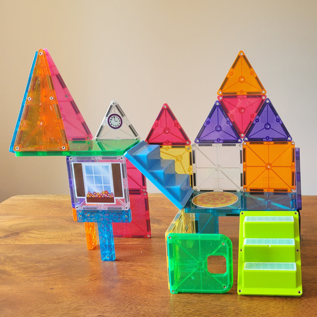 MAGNA-TILES House 28-Piece Magnetic Construction Set, The ORIGINAL Magnetic Building Brand