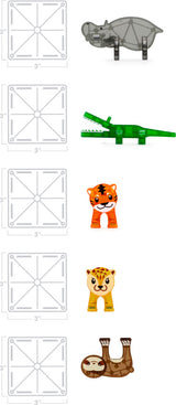 MAGNA-TILES Jungle Animals 25-Piece Magnetic Construction Set, The ORIGINAL Magnetic Building Brand