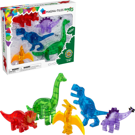 MAGNA-TILES Dinos 5-Piece Magnetic Construction Set, The ORIGINAL Magnetic Building Brand